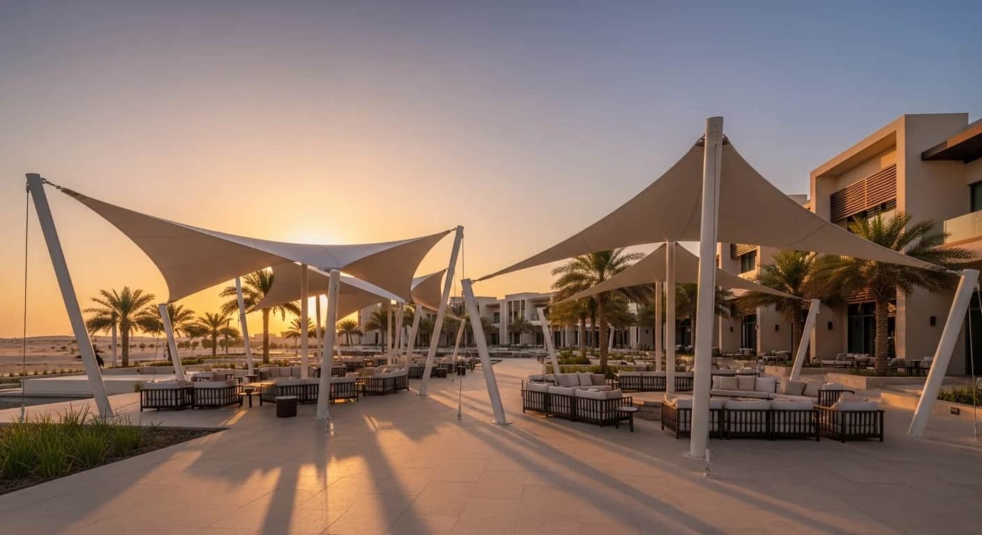 Shade structure example 3 — Dhilal Al Qamar Tents & Shades