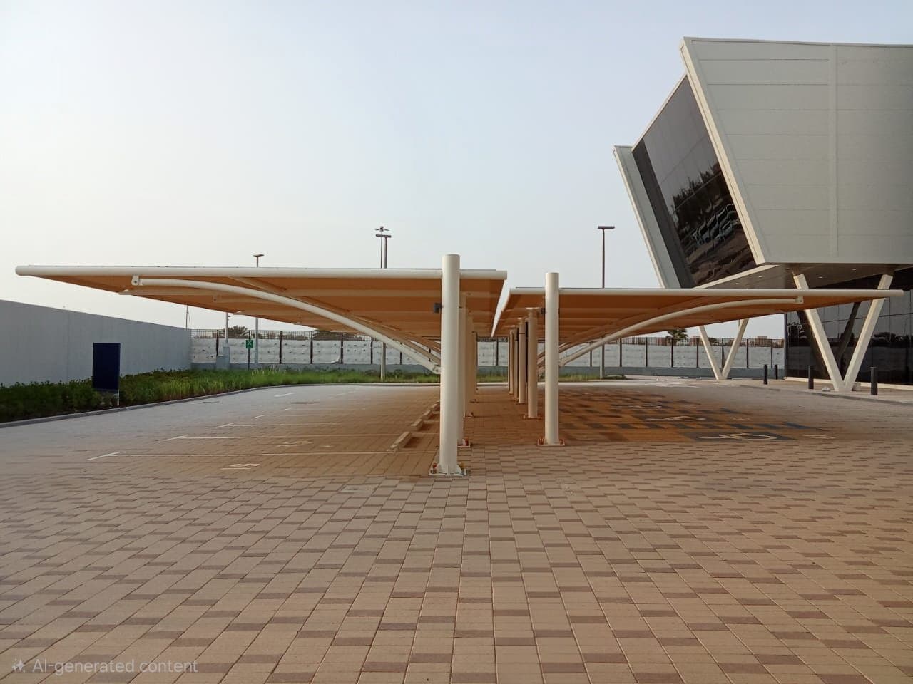 Bottom Support Car Parking Shades — Data Centre, Yas Island, Abu Dhabi